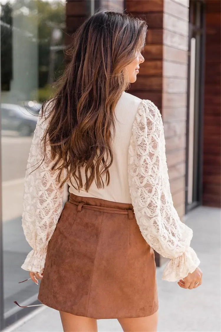 Crossed Shirt - Lace Sleeves and Elegant Fit