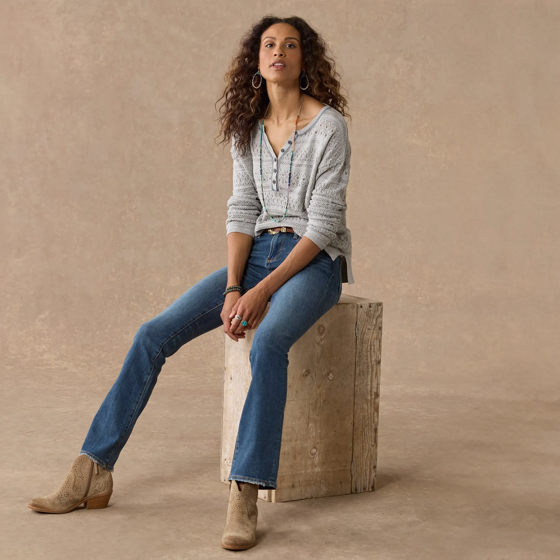Devon Sweater Henley, Petite
