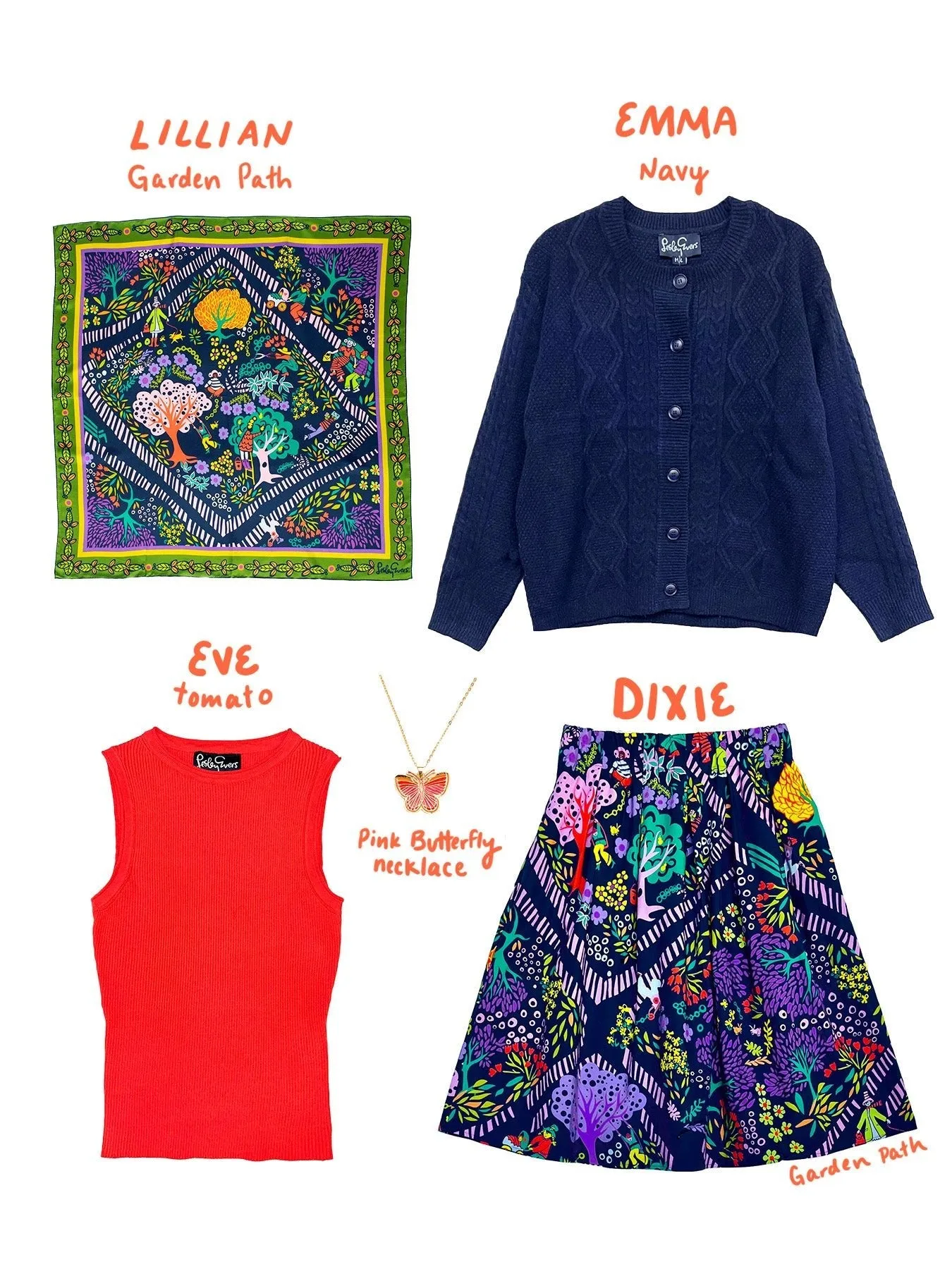 DIXIE skirt Garden Path Navy