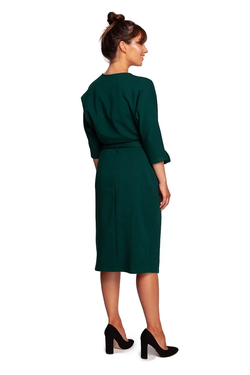 Envelope Cut Elegant Knee-Length Dress