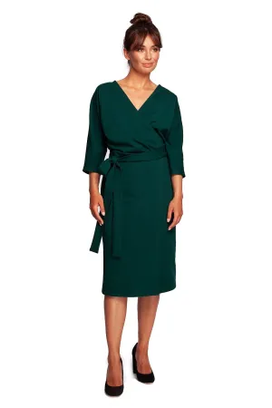 Envelope Cut Elegant Knee-Length Dress
