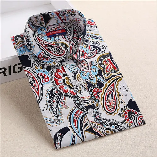 Floral Shirts Women Blouses Blouse Cotton Long Sleeve Shirt Women Tops And Blouses Fashion 5XL