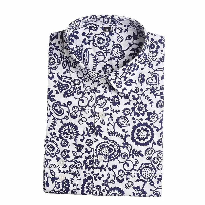 Floral Women Blouses And Shirts Women Cotton Office Female Blouse Long Sleeve Women's Shirt Turn-down Collar Clothes