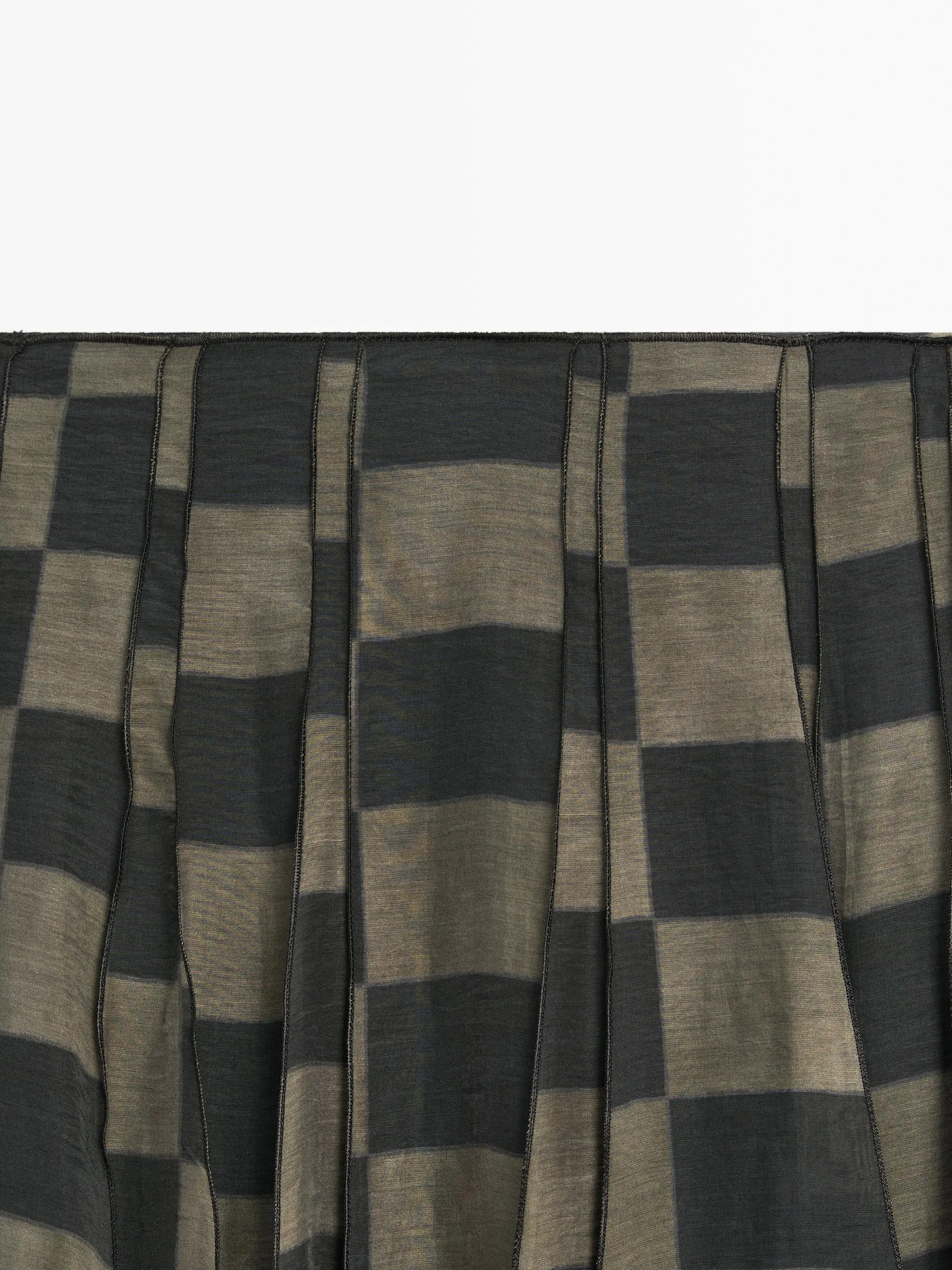 Flowing check midi skirt