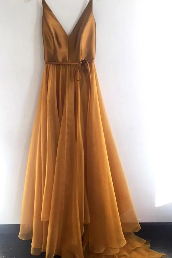 Formal A-Line V-Neck Spaghetti Strap Cheap Long Prom/Evening Dresses,MP447