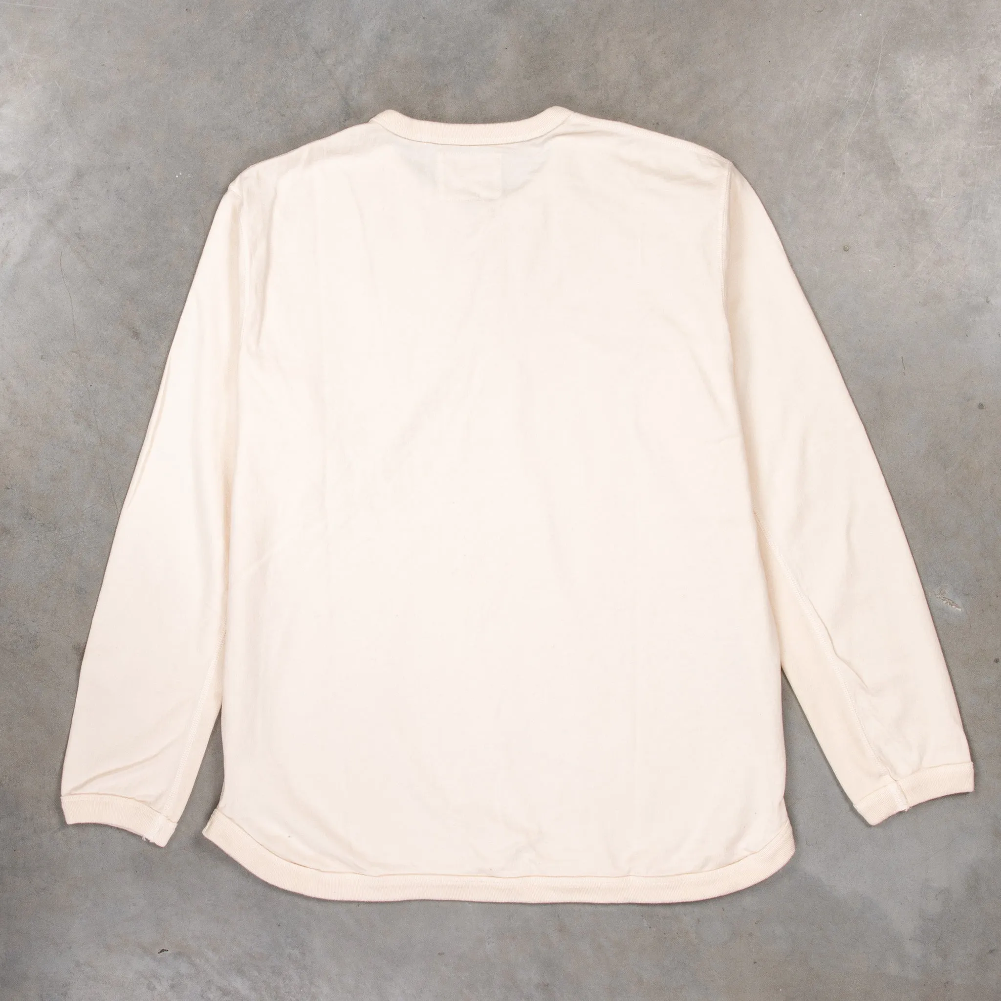 Fullcount Flat Seam Heavyweight Longsleeve Henley Ecru