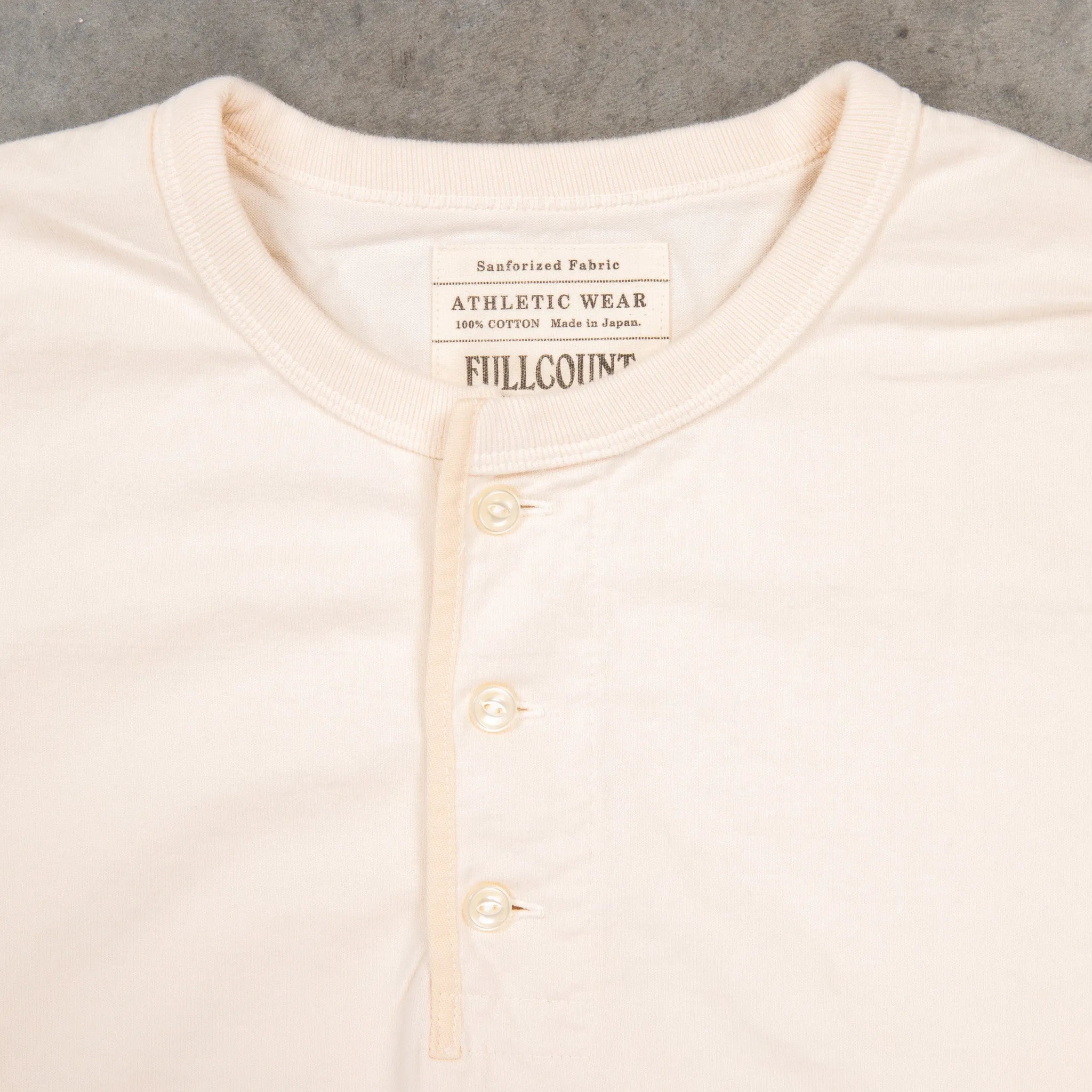 Fullcount Flat Seam Heavyweight Longsleeve Henley Ecru