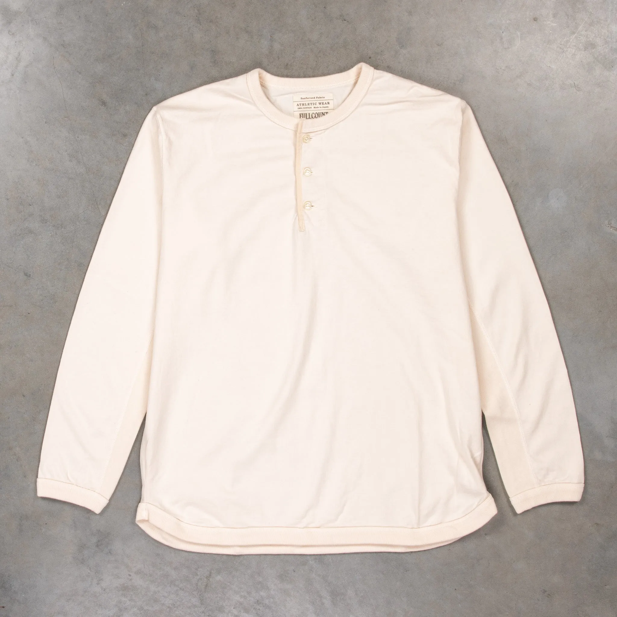 Fullcount Flat Seam Heavyweight Longsleeve Henley Ecru