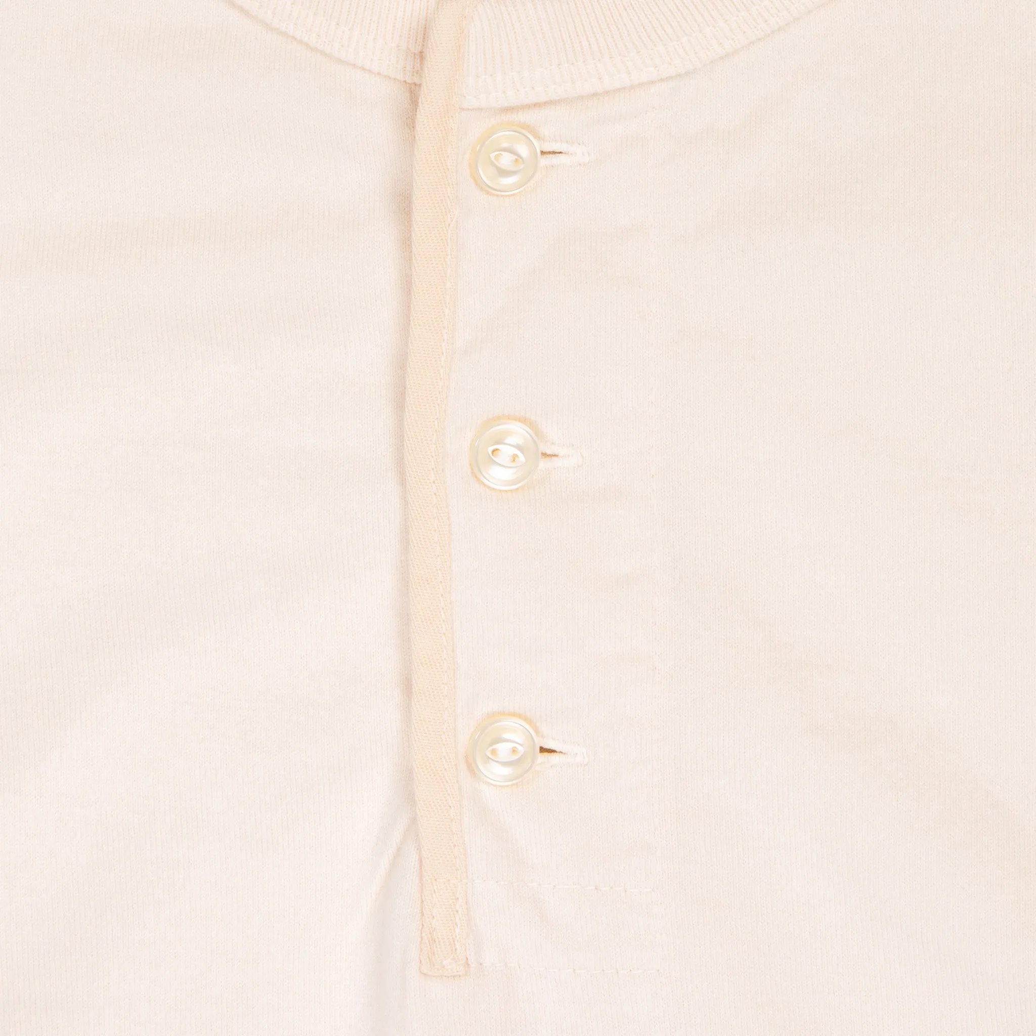 Fullcount Flat Seam Heavyweight Longsleeve Henley Ecru