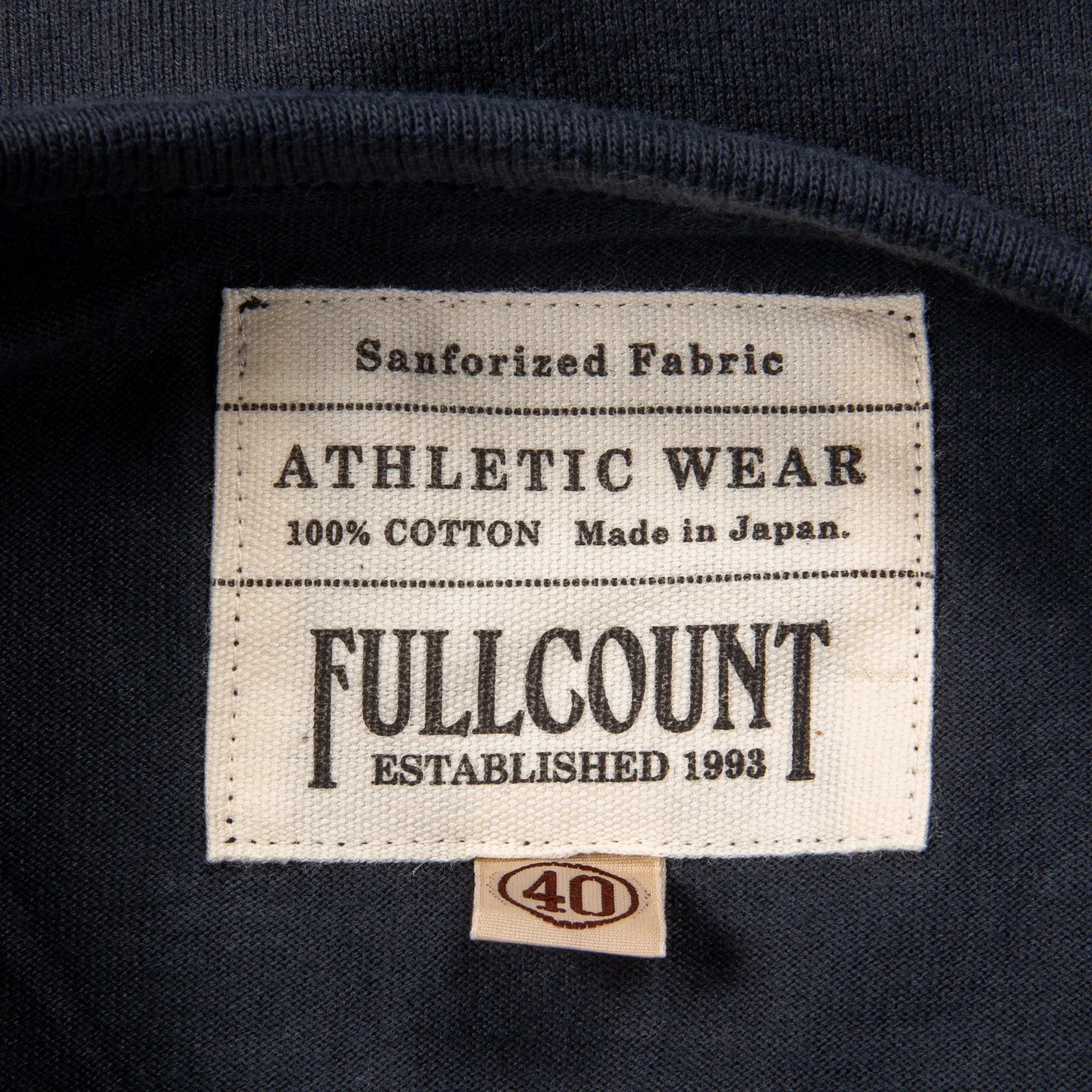 Fullcount Flat Seam Heavyweight Longsleeve Henley Ink. Black