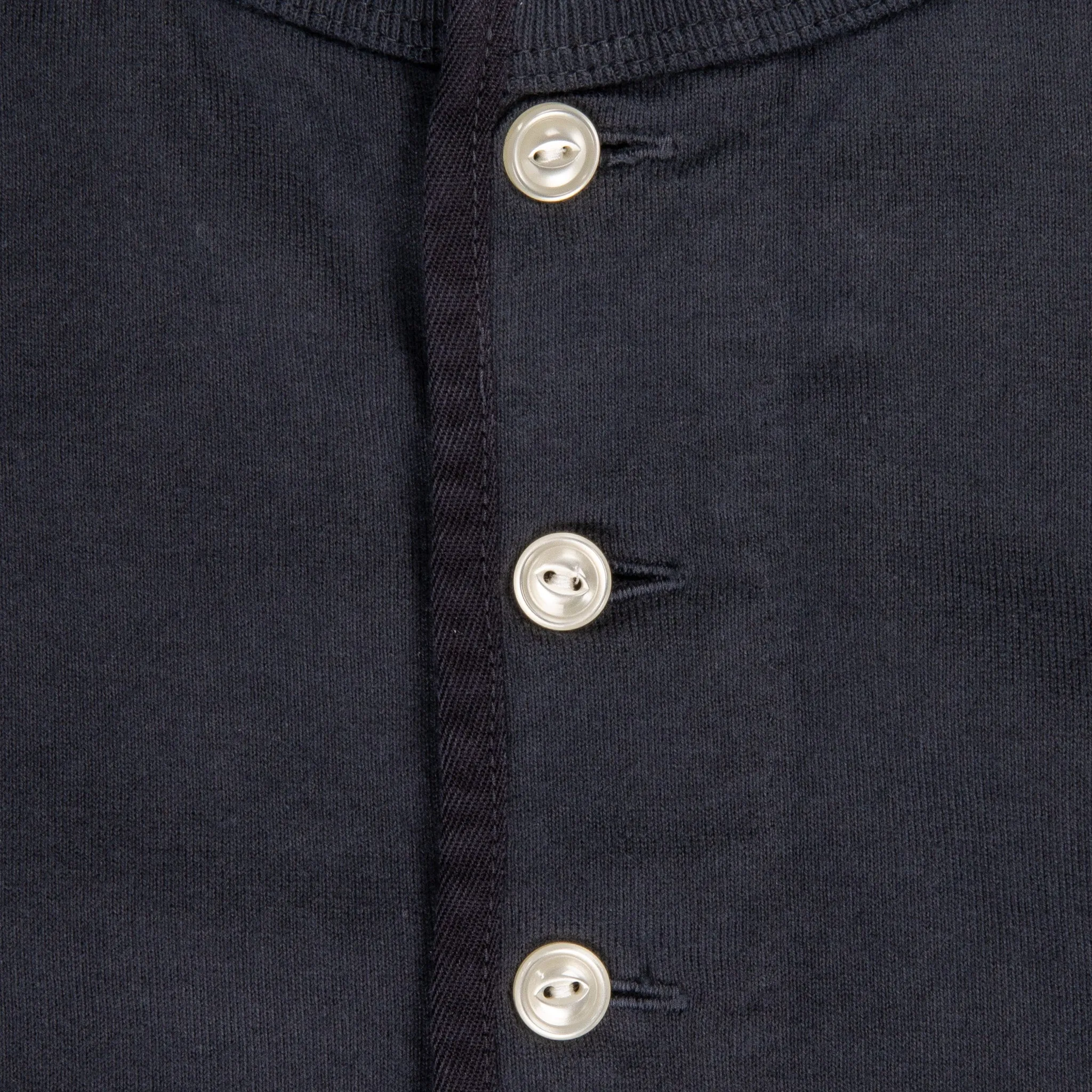 Fullcount Flat Seam Heavyweight Longsleeve Henley Ink. Black