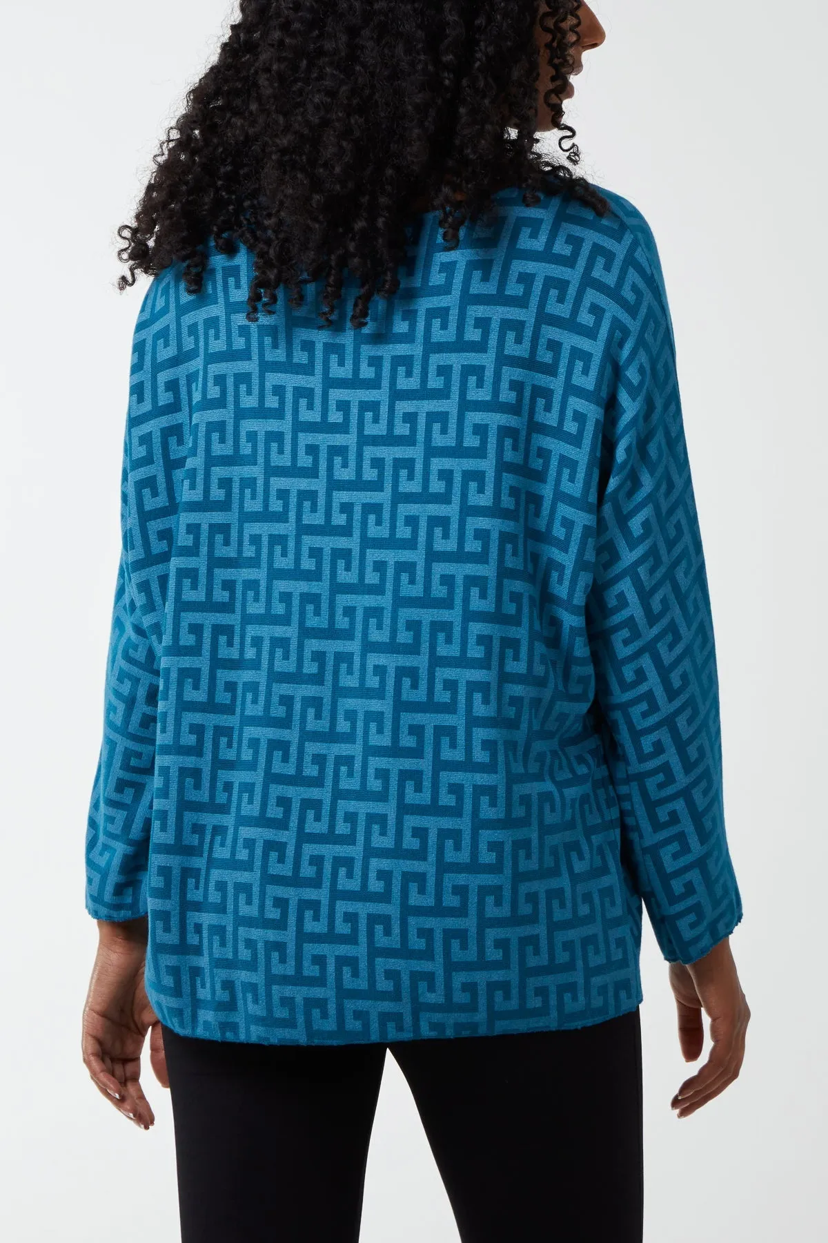 Geometric Pattern Long Sleeve Top