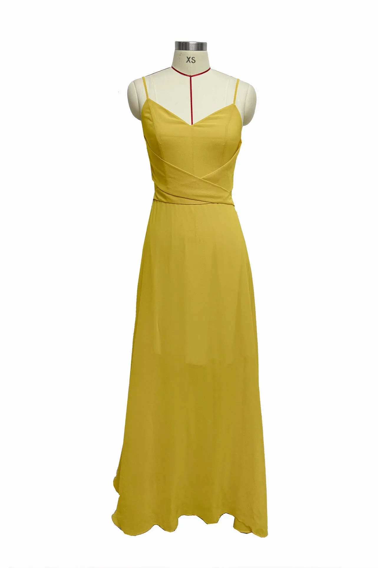 GEORGETTE STRAPLESS DRESS IN YELLOW
