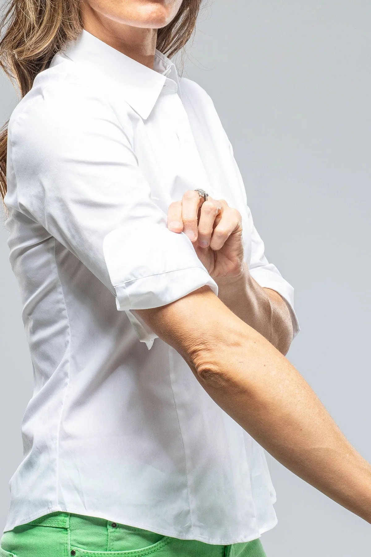 Giornata Cotton Stretch Shirt In White