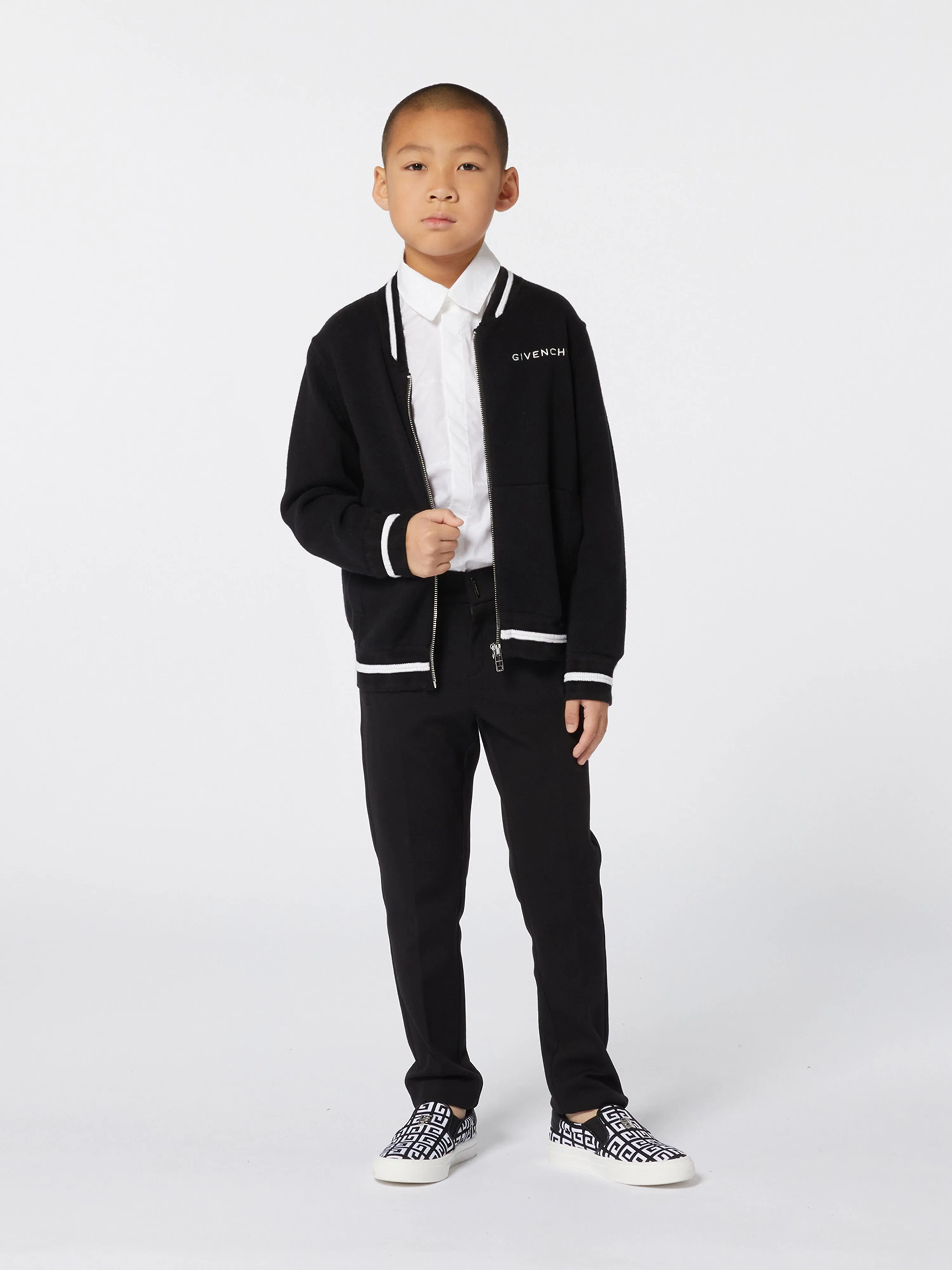 Givenchy Boys 4G Logo Knitted Cardigan in Black