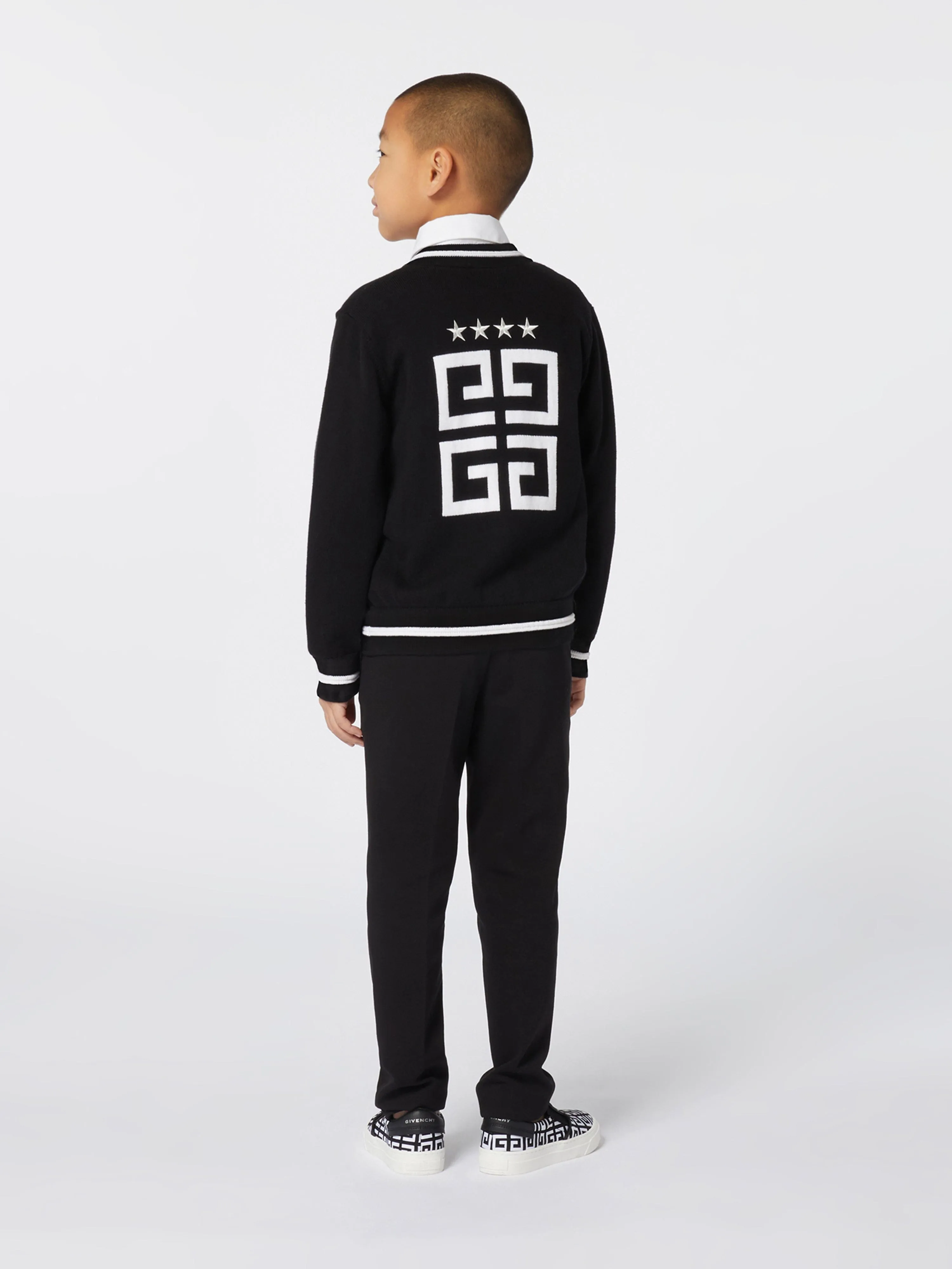Givenchy Boys 4G Logo Knitted Cardigan in Black