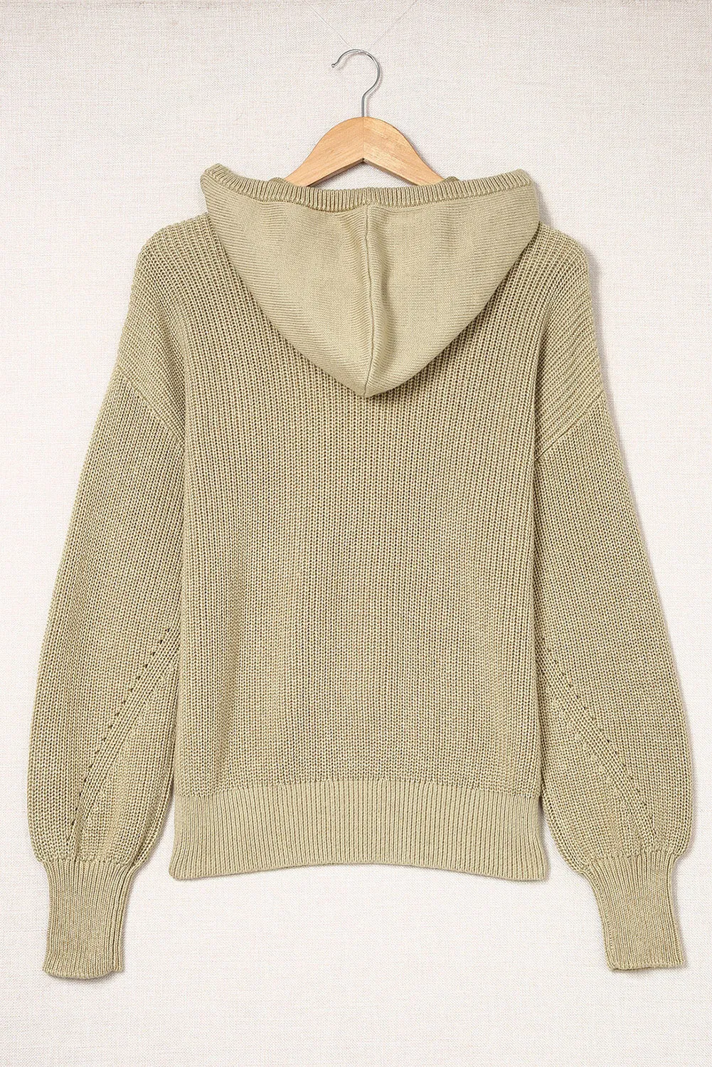 Henley V Neck Hooded Sweater