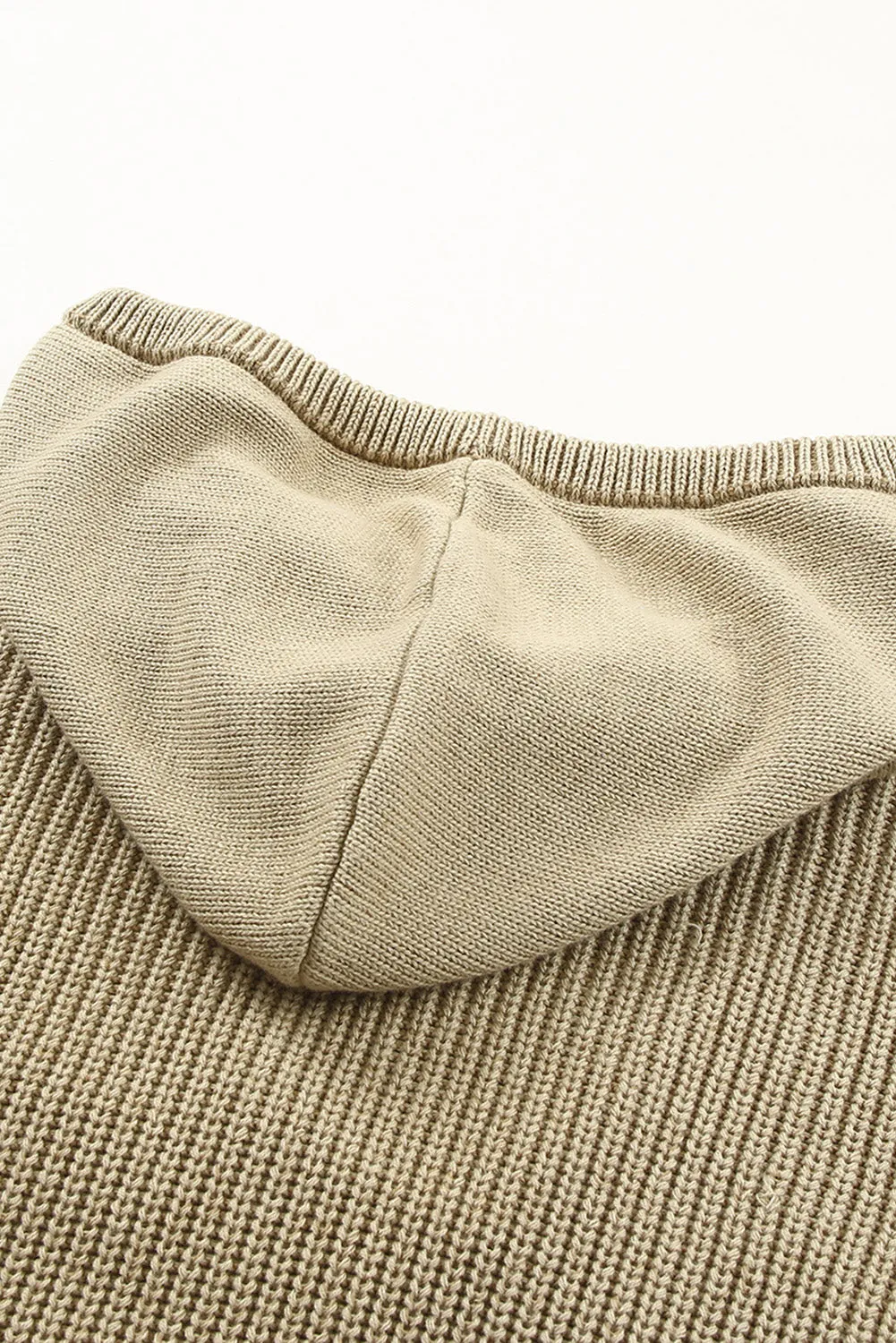 Henley V Neck Hooded Sweater