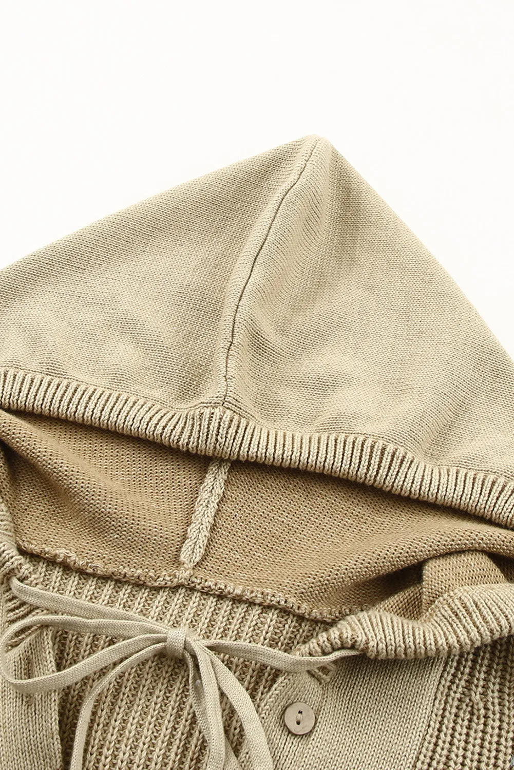 Henley V Neck Hooded Sweater