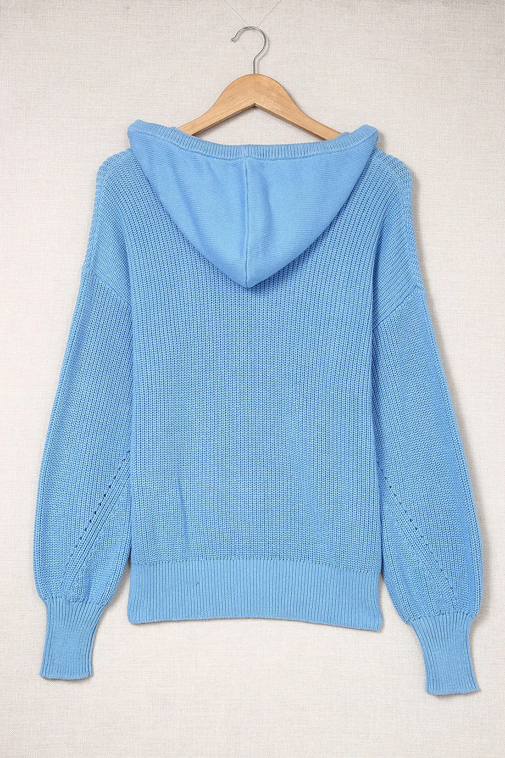 Henley V Neck Hooded Sweater