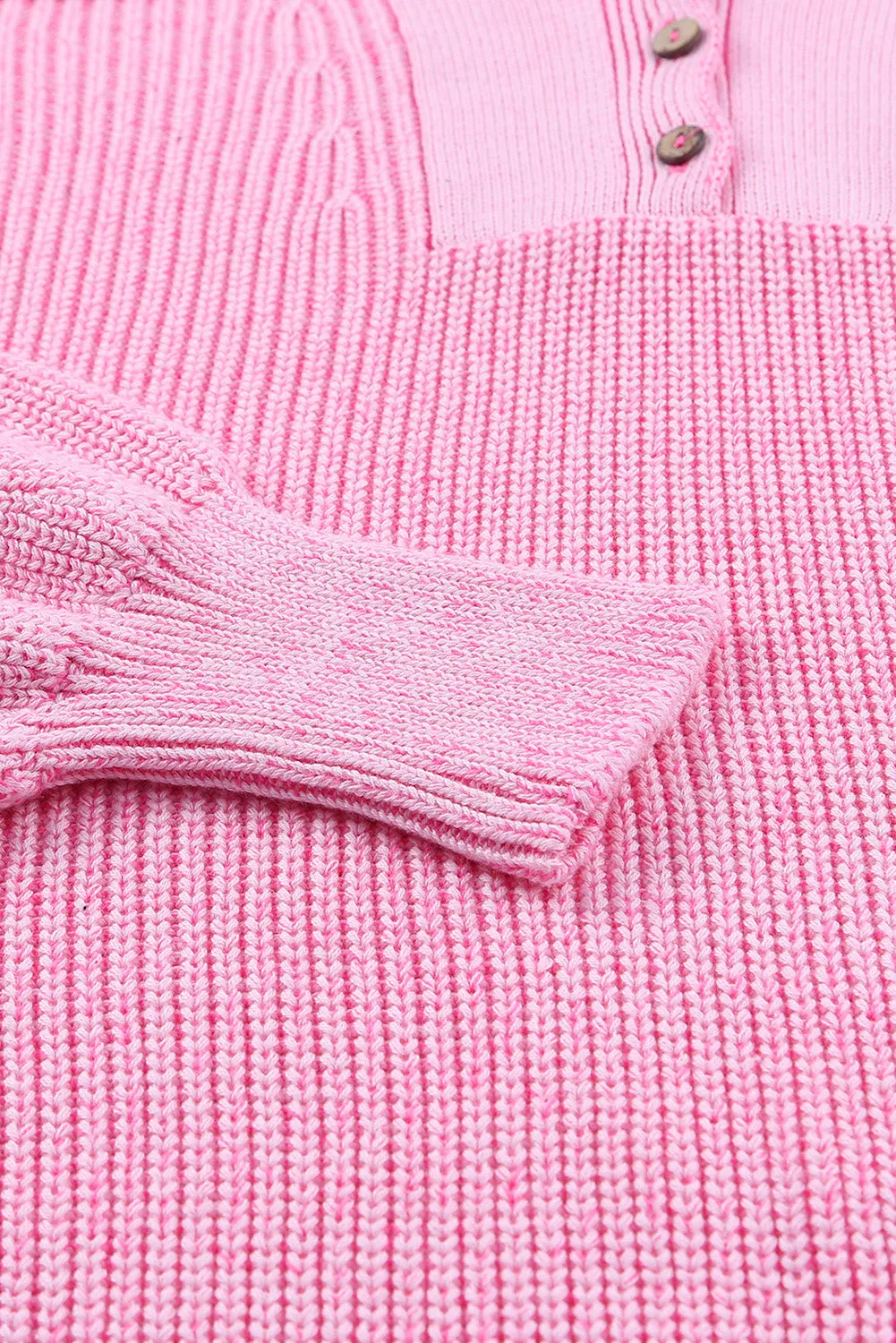 Henley V Neck Hooded Sweater