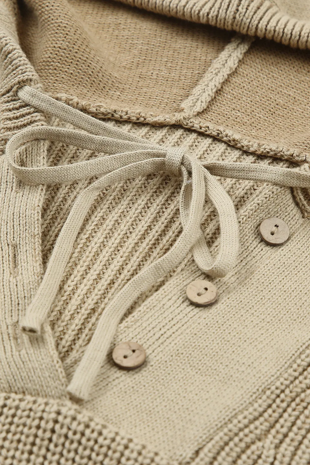 Henley V Neck Hooded Sweater
