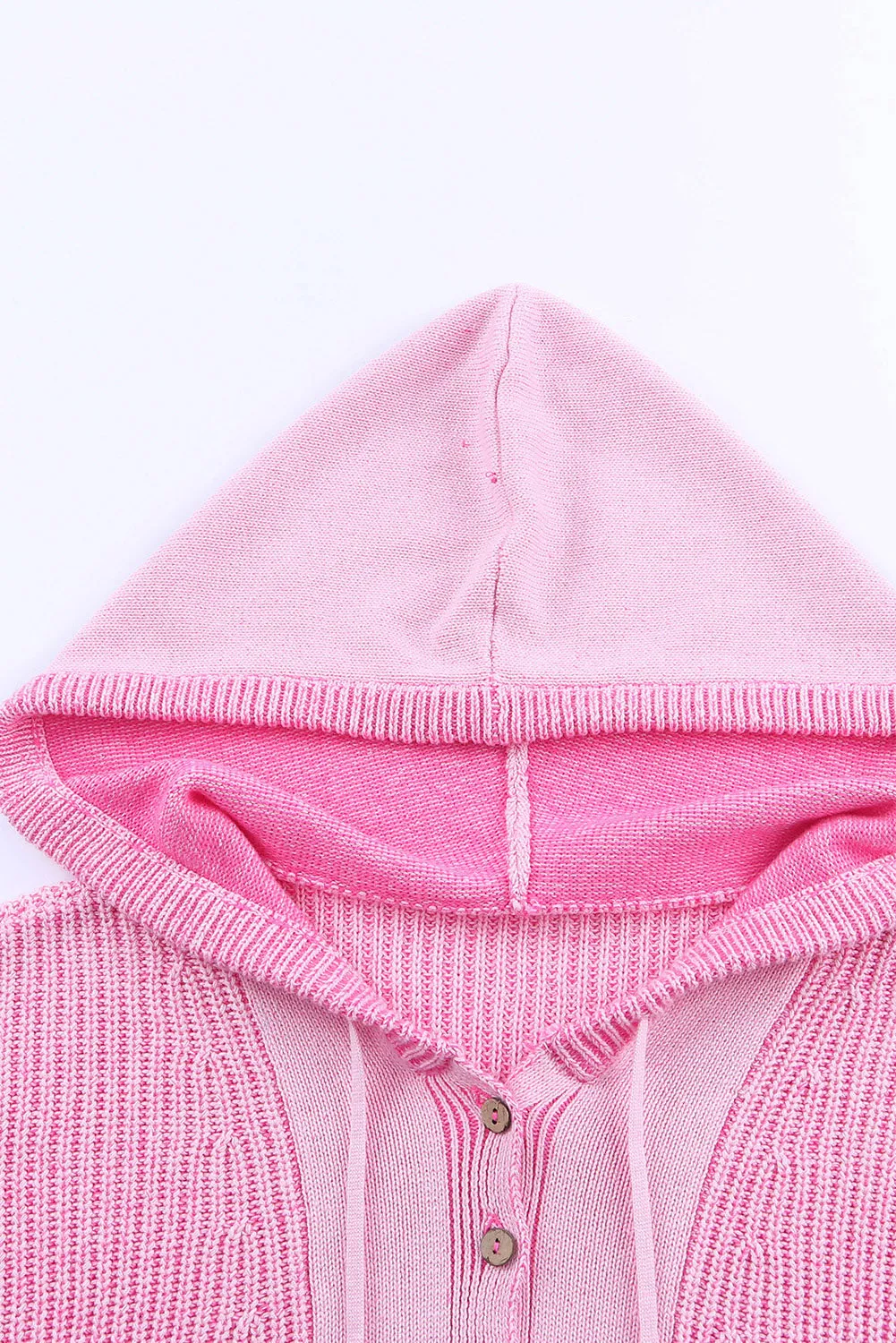 Henley V Neck Hooded Sweater