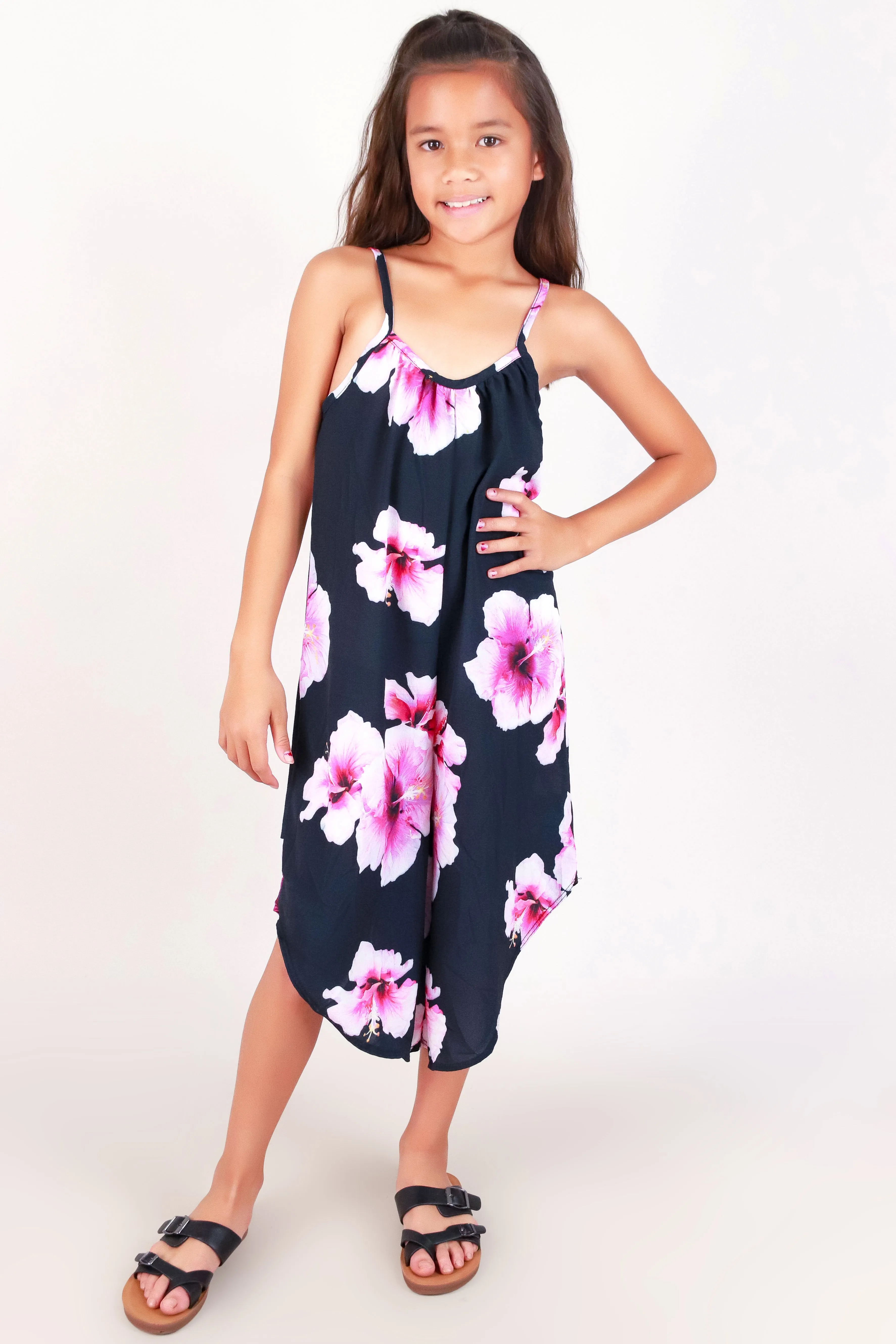 HIBISCUS NO WAIST JUMPSUIT | KIDS SIZE 4-6X