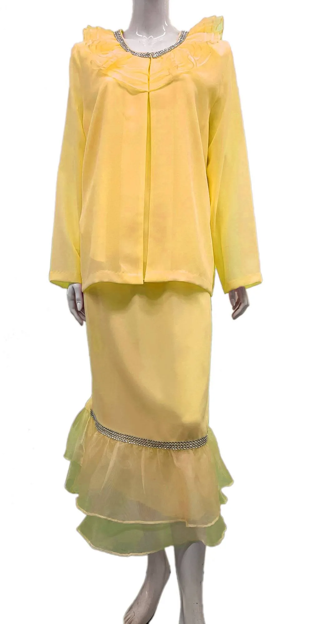 Hosanna Design 5521 Modest 3-Piece Tea Length Dress Set