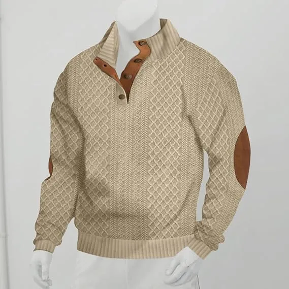 Jack | Casual Stand-Up Collar Jacquard Knit Pullover Sweatshirt