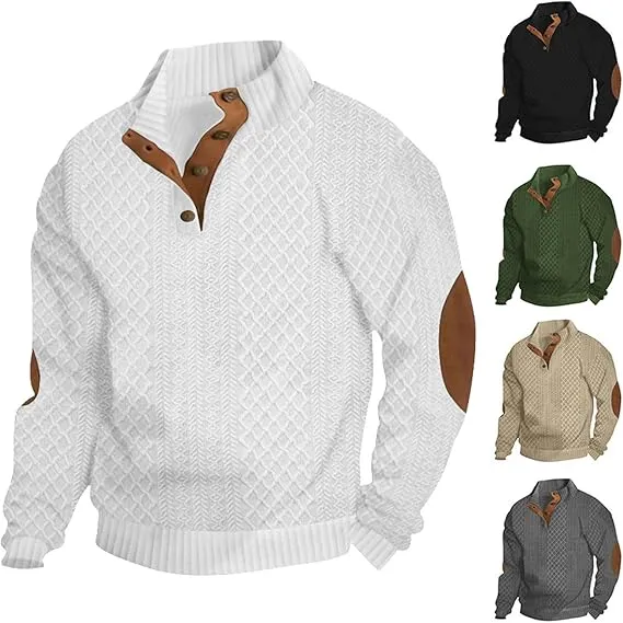 Jack | Casual Stand-Up Collar Jacquard Knit Pullover Sweatshirt