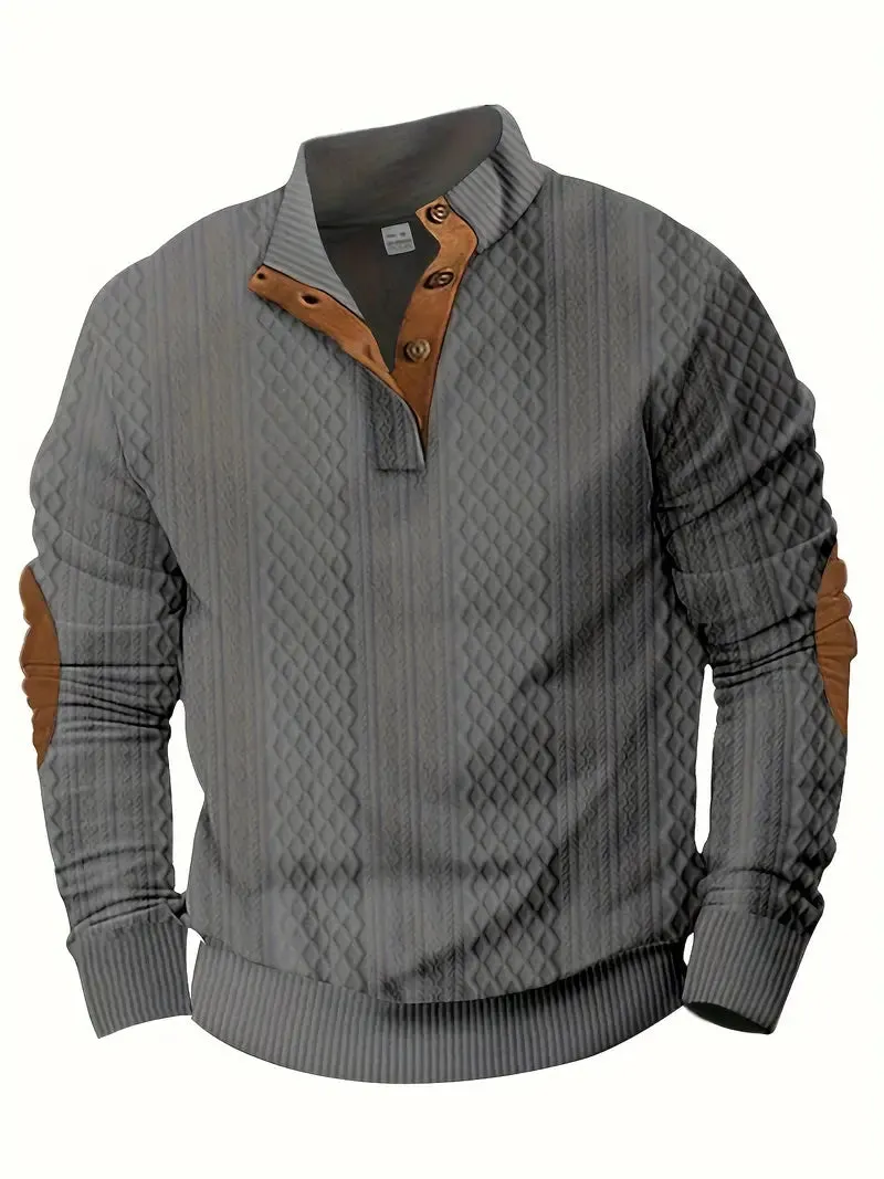 Jack | Casual Stand-Up Collar Jacquard Knit Pullover Sweatshirt