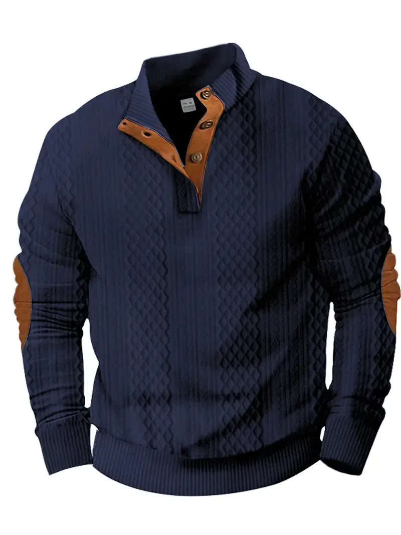 Jack | Casual Stand-Up Collar Jacquard Knit Pullover Sweatshirt
