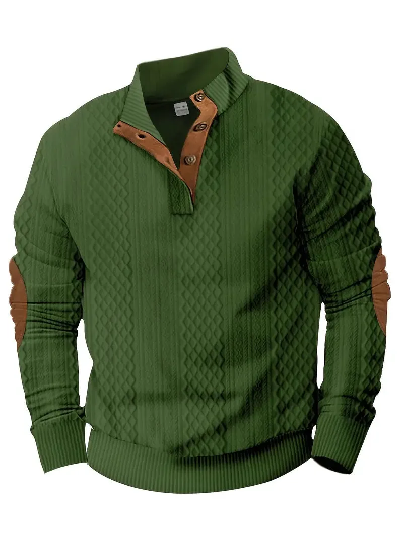 Jack | Casual Stand-Up Collar Jacquard Knit Pullover Sweatshirt