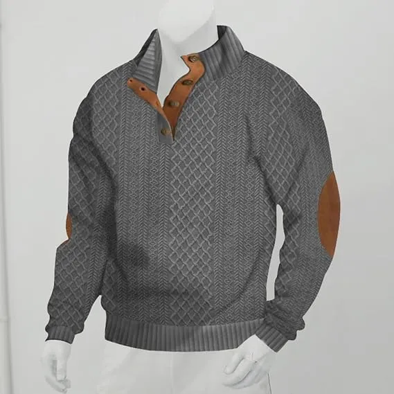 Jack | Casual Stand-Up Collar Jacquard Knit Pullover Sweatshirt