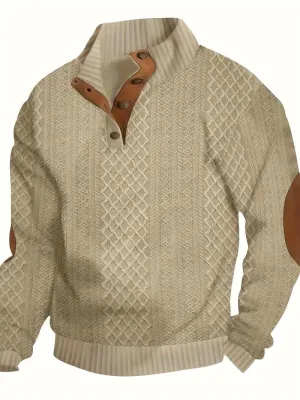 Jack | Casual Stand-Up Collar Jacquard Knit Pullover Sweatshirt