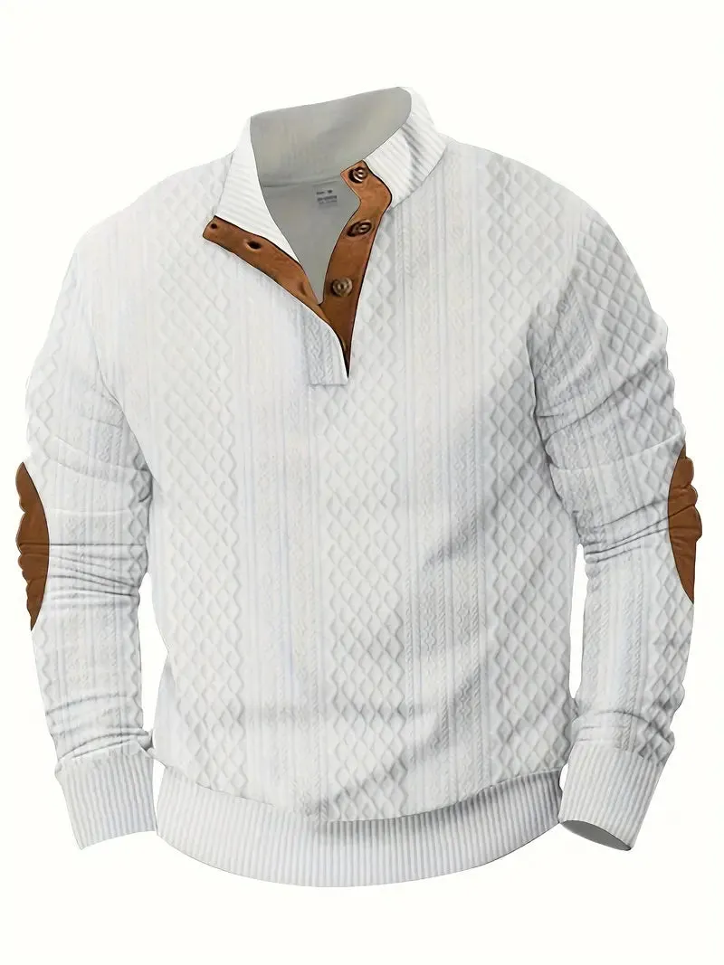 Jack | Casual Stand-Up Collar Jacquard Knit Pullover Sweatshirt