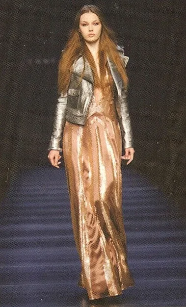 Jenny Packham Silver Leather Motorcycle Jacket