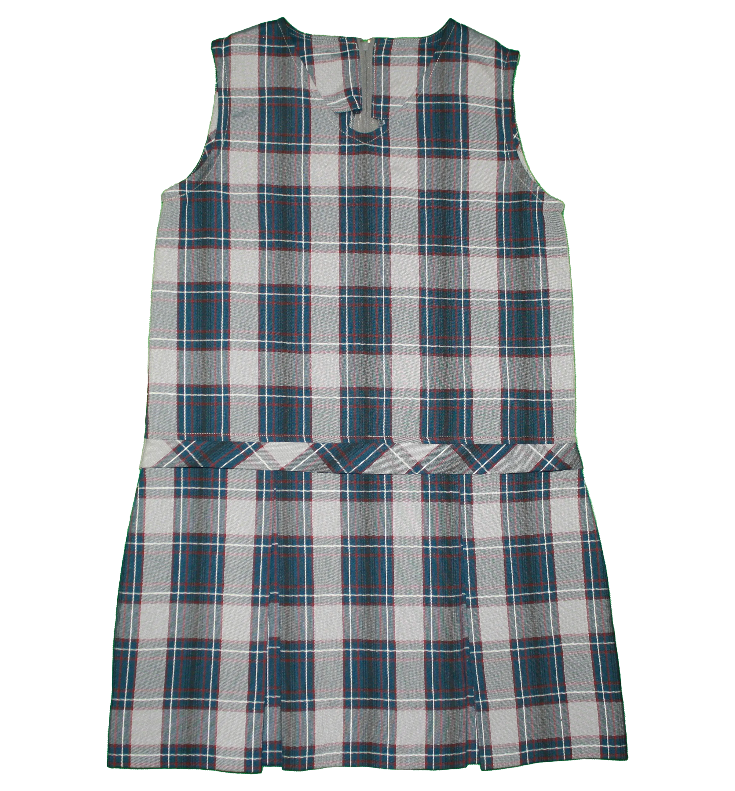 Jumper, Plaid #82 High V-Neck Kick Pleat
