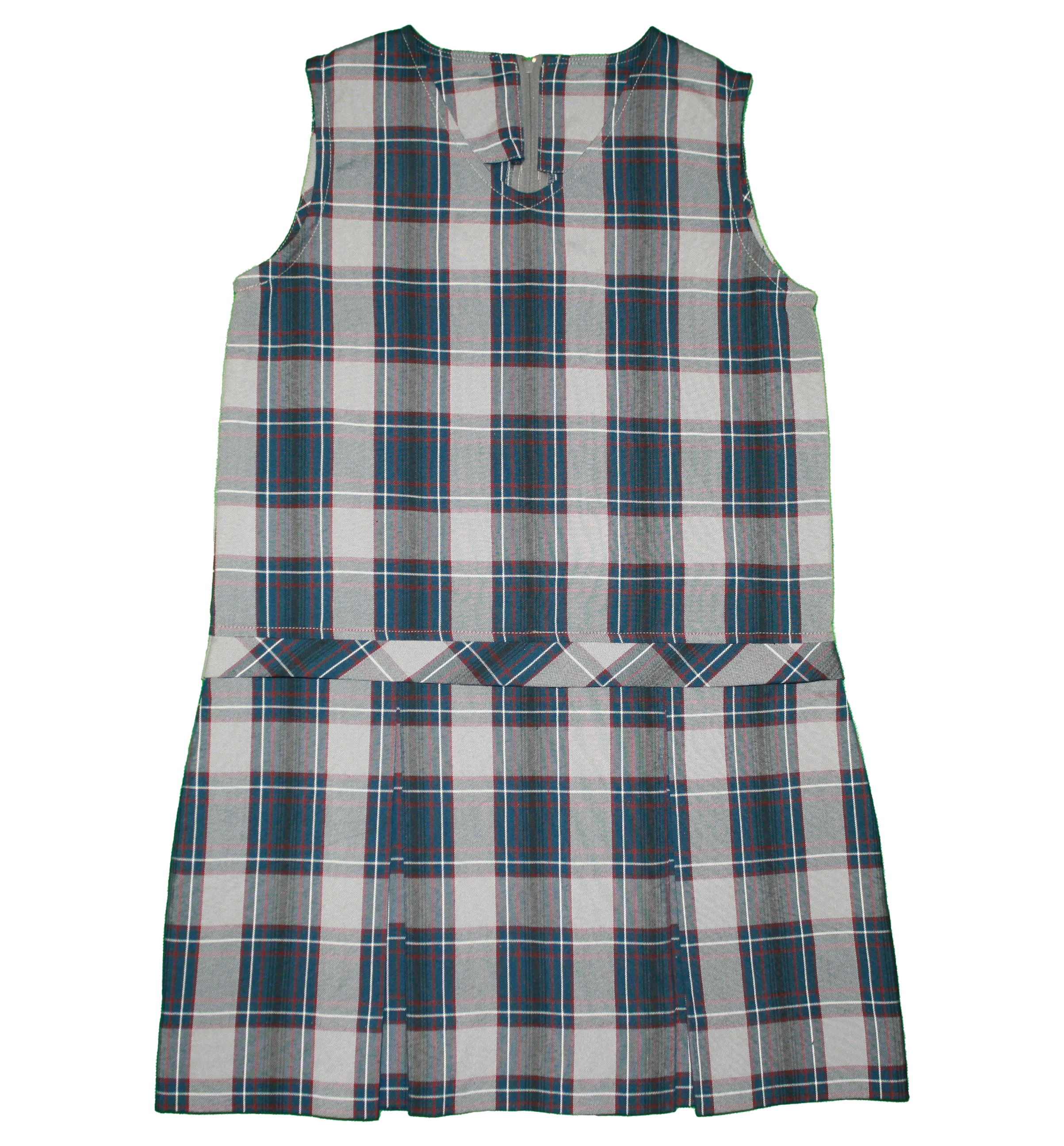 Jumper, Plaid #82 High V-Neck Kick Pleat