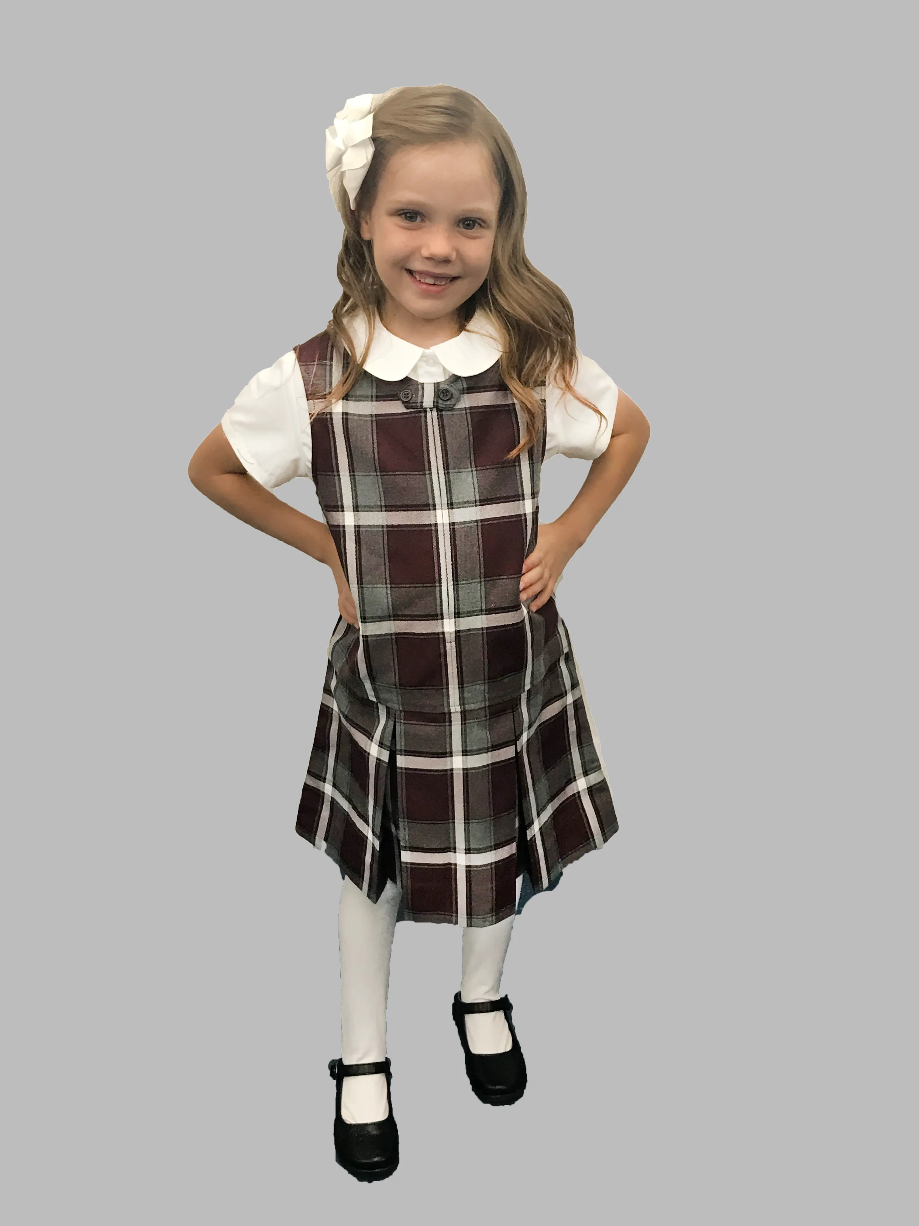 Jumper Plaid #91 Round Neck Kick Pleat