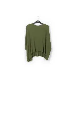 Khaki oversized seersucker top