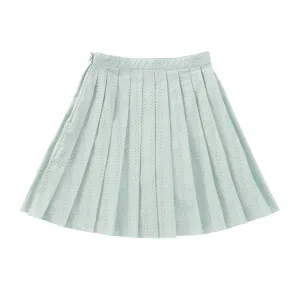 Kipp Sage Lasercut Pleat Skirt