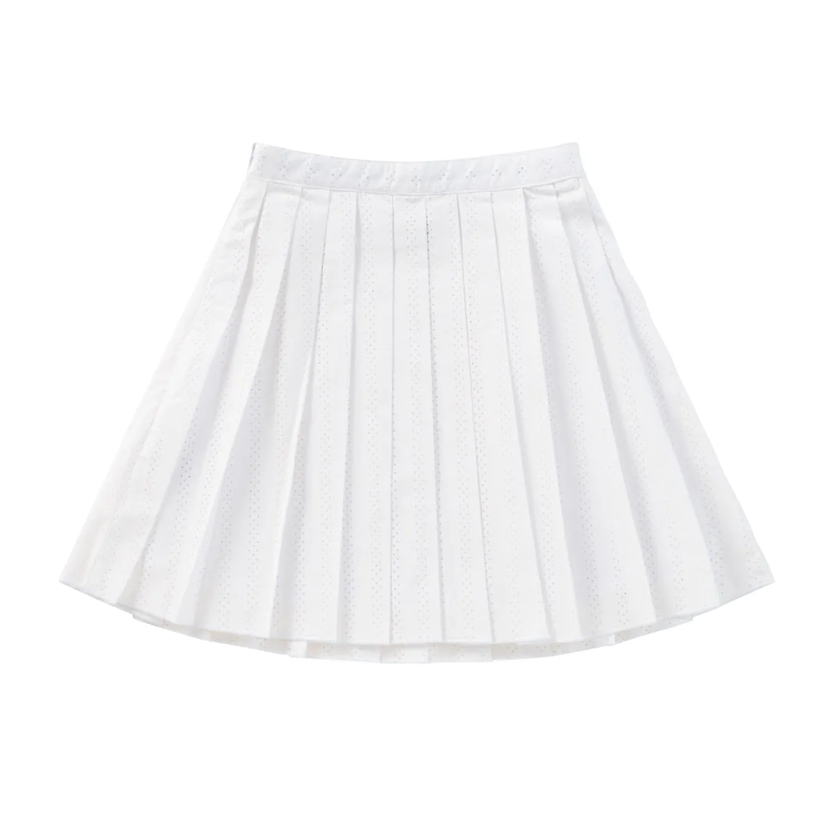 Kipp White Lasercut Pleat Skirt