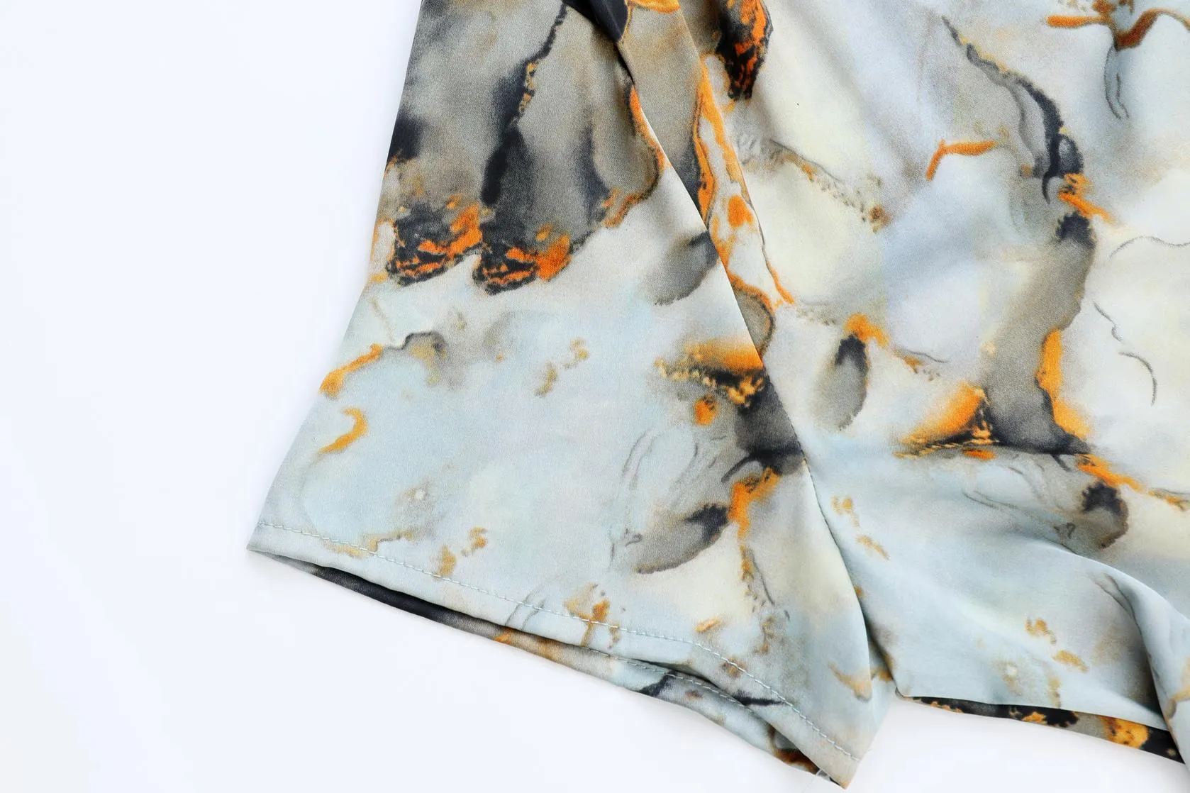 Knee-Length Floral Print Dress with Tie Front