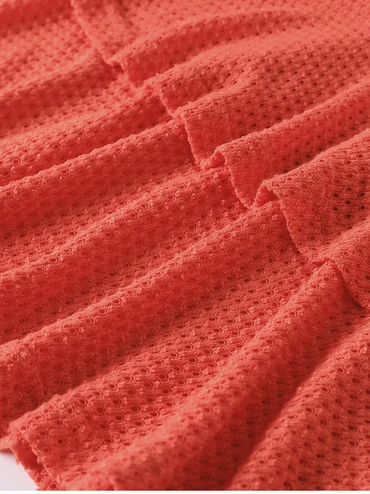 Knit Spaghetti Strap Backless Ruffle Hem Dress