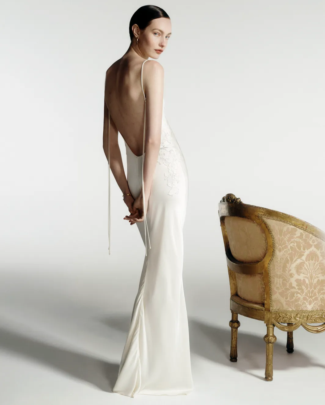Lace Detail Cami Dress In Ivory