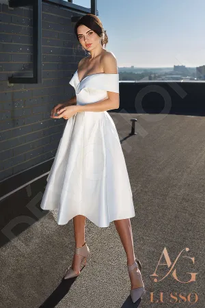 Lia A-line Off-shoulder/Drop shoulders Ivory Wedding dress