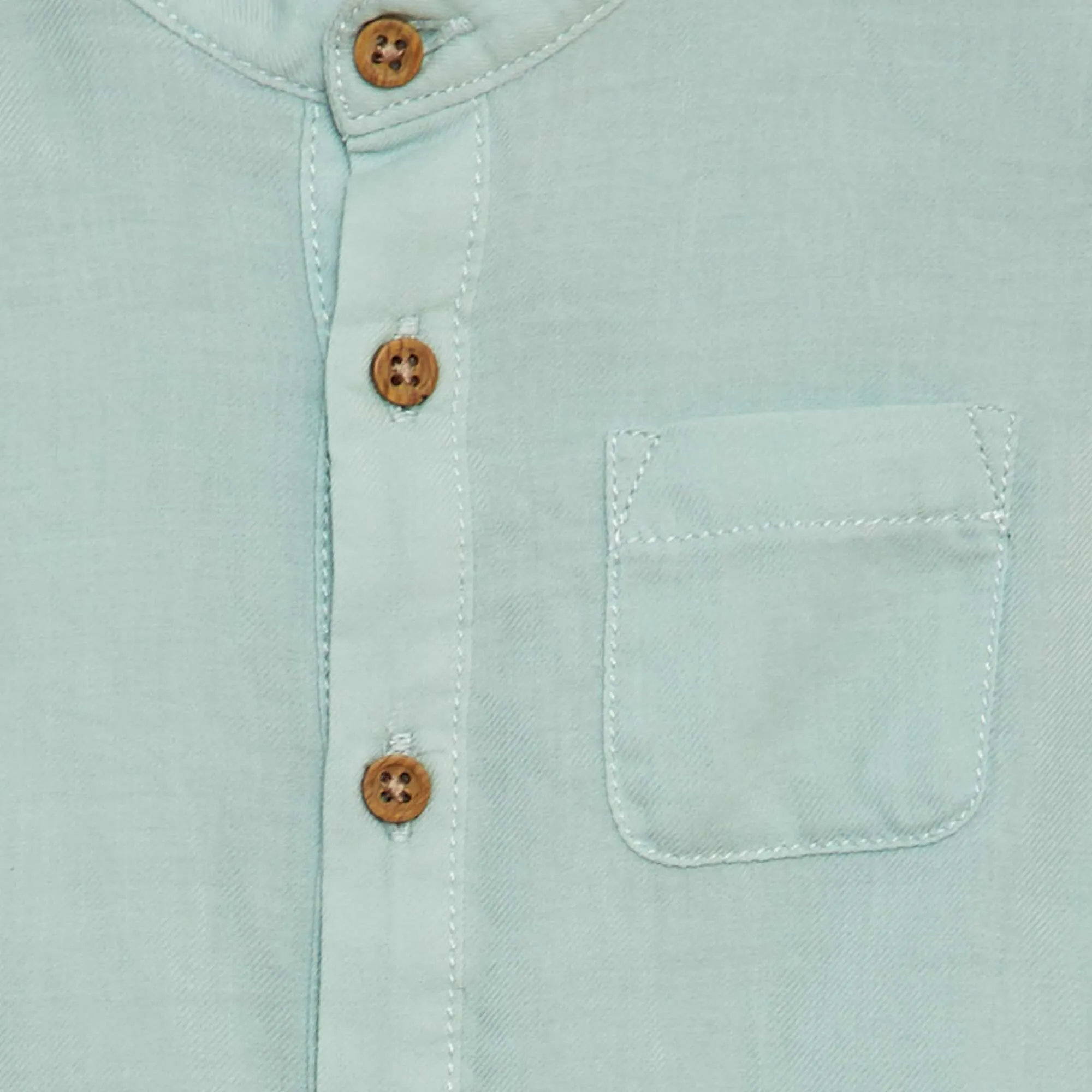 Lightweight shirt with mandarin collar BLUE