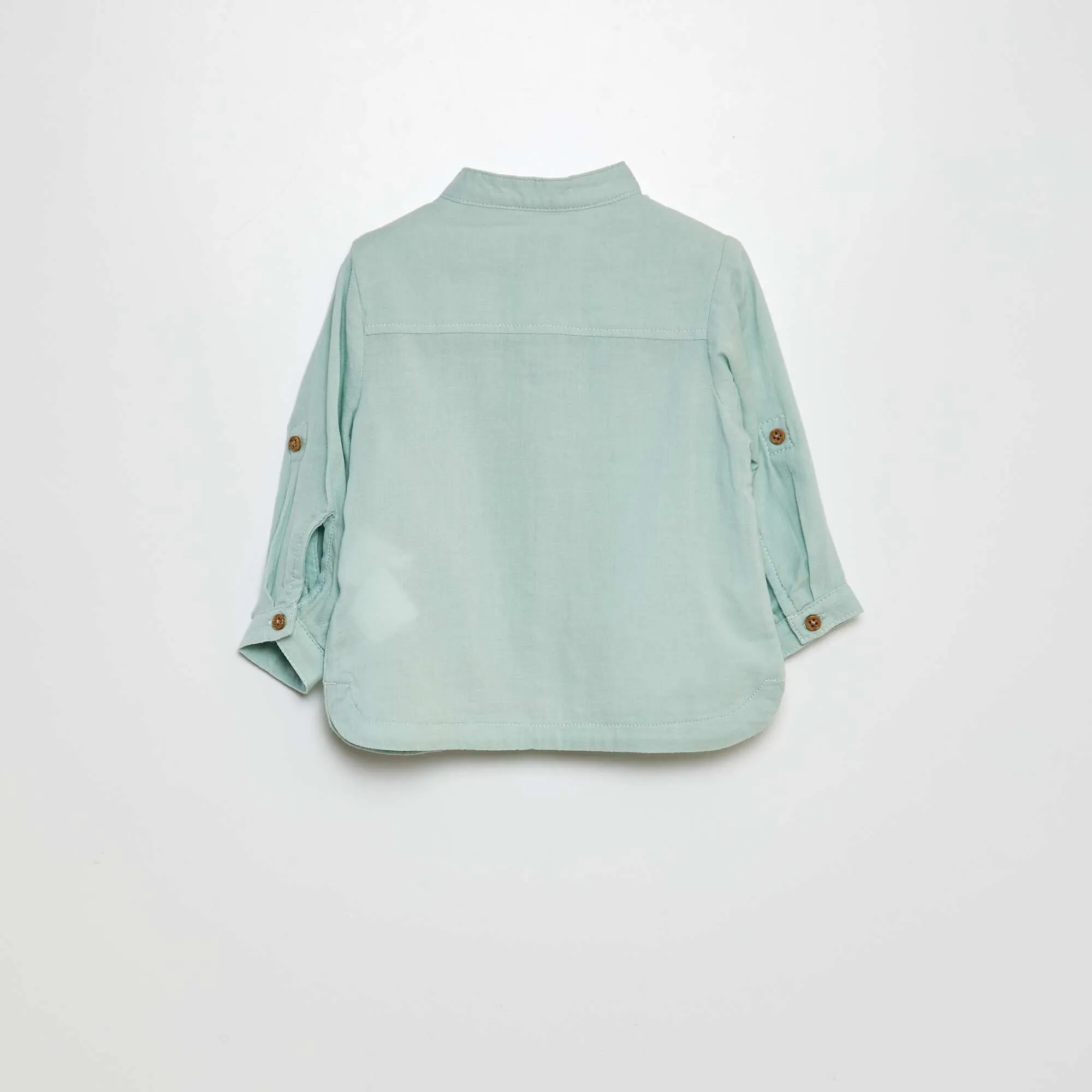 Lightweight shirt with mandarin collar BLUE